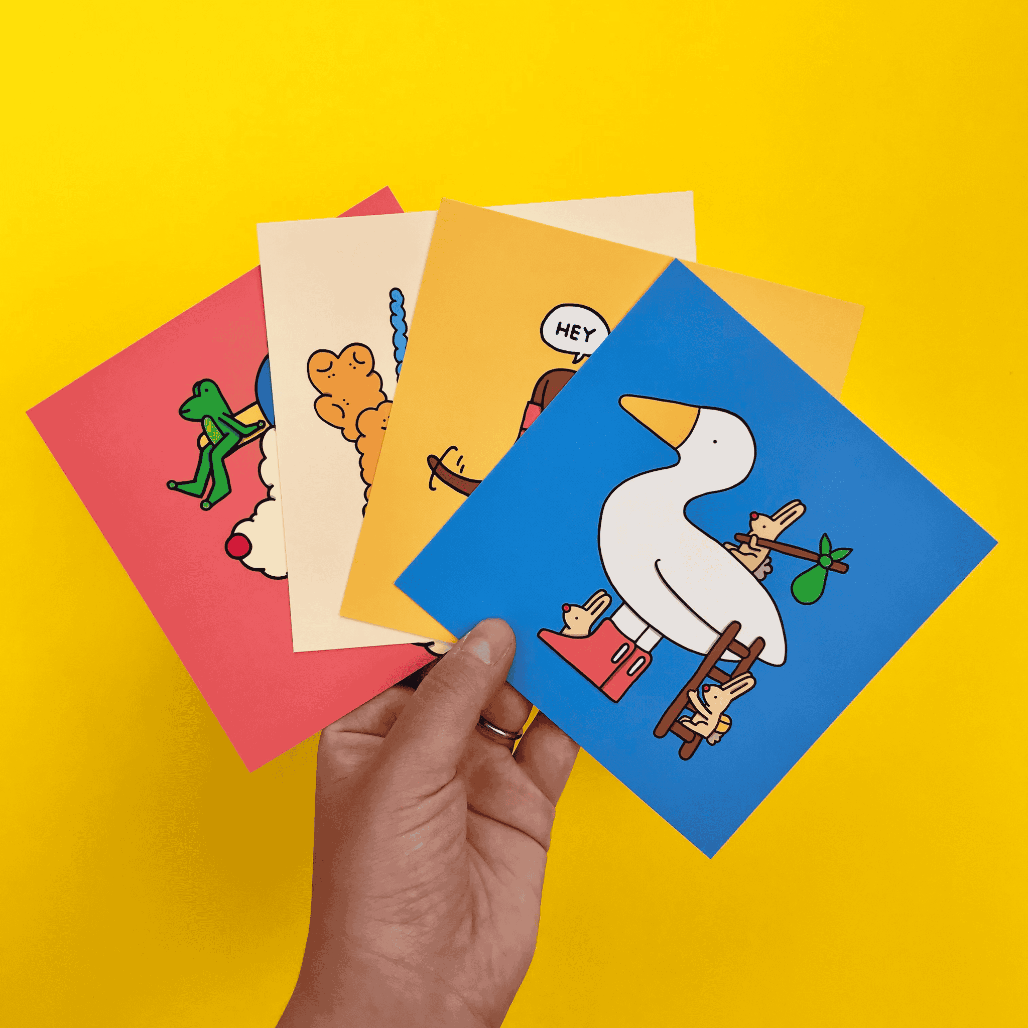 kaartenset dieren illustraties