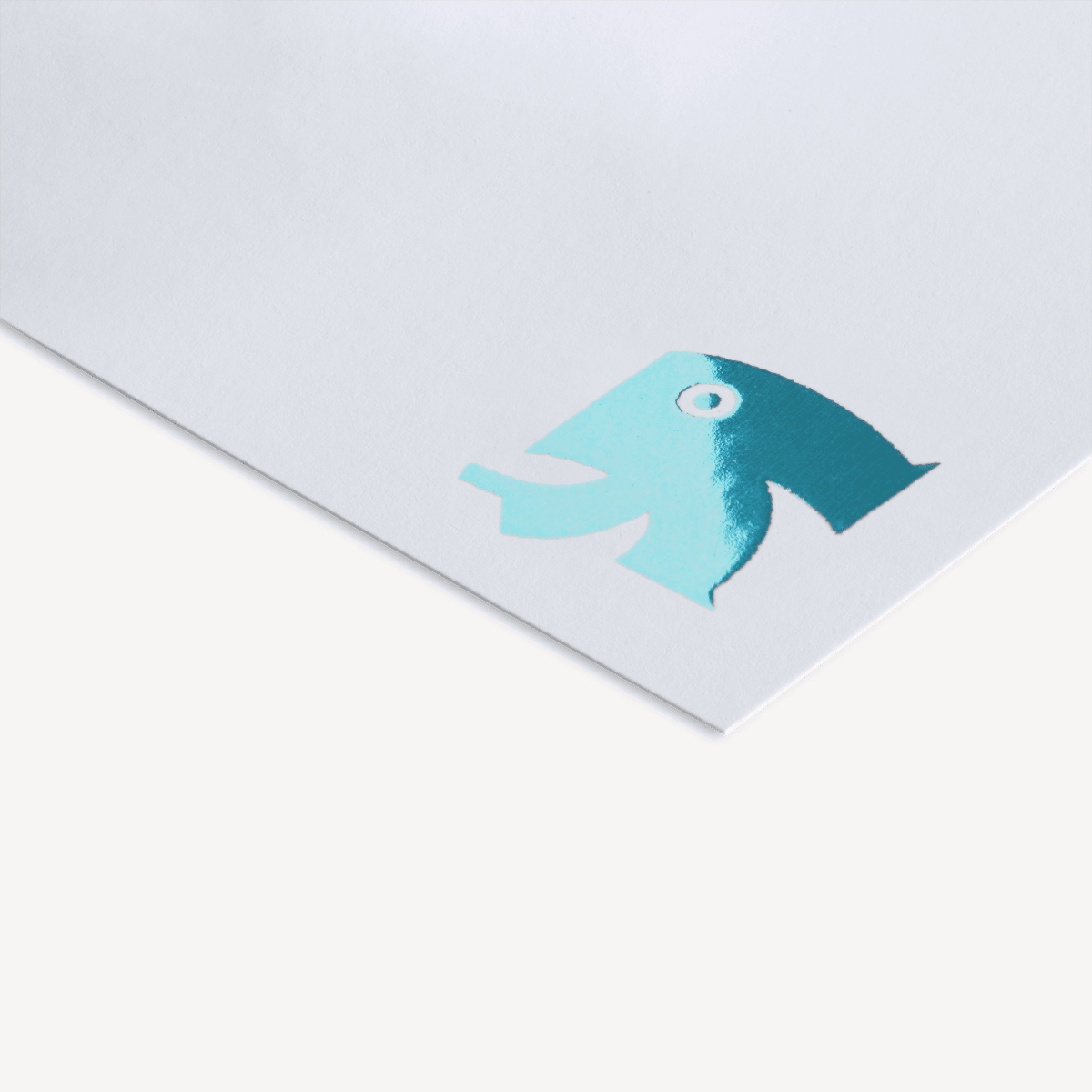 Folienprägung Ozeanblau Detail