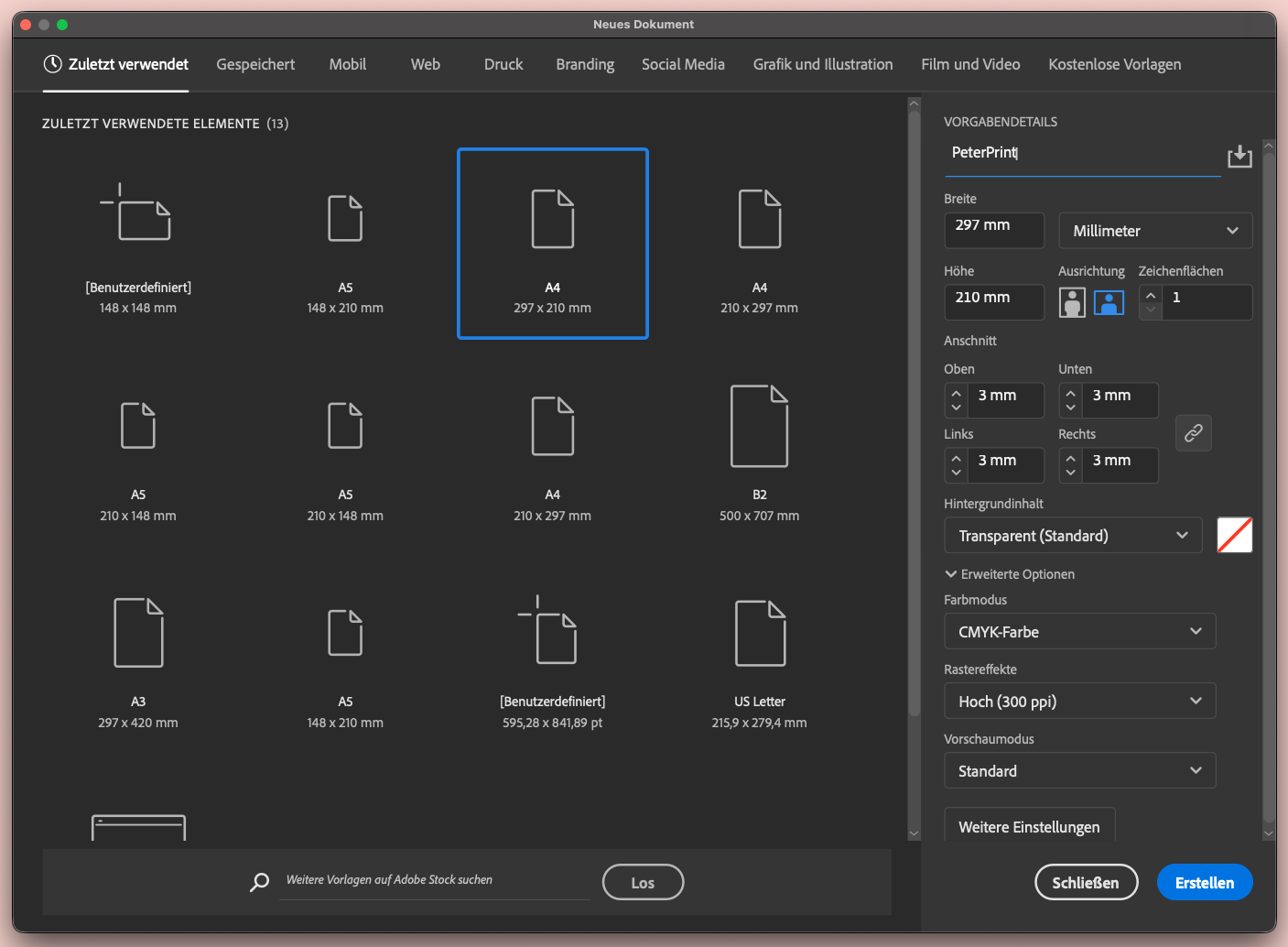 Anschnitt einstellen Adobe Illustrator