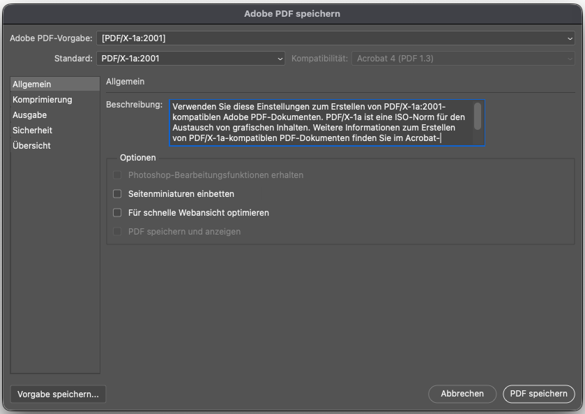 PDF speichern in Photoshop
