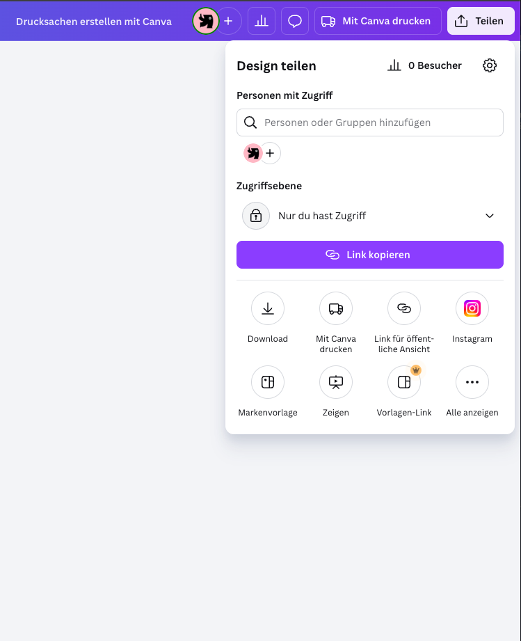 Datei in Canva Pro herunterladen