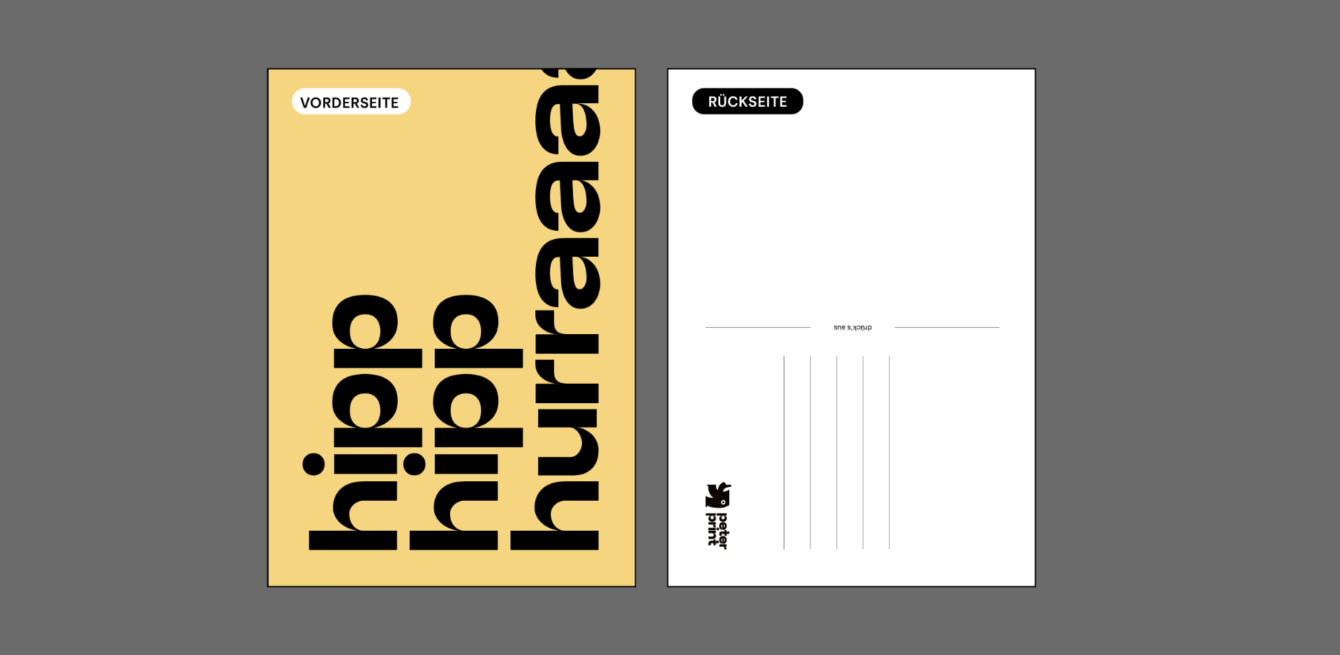 Liegende Karte im Stehen anliefern