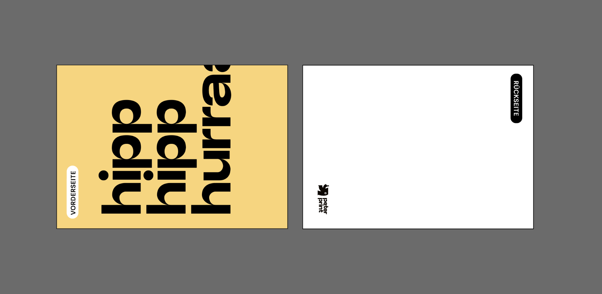 Stehende Karte liegend anliefern