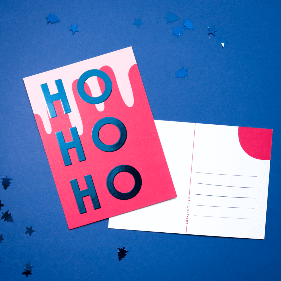 Weihnachtskarte mit blauer Folienprägung