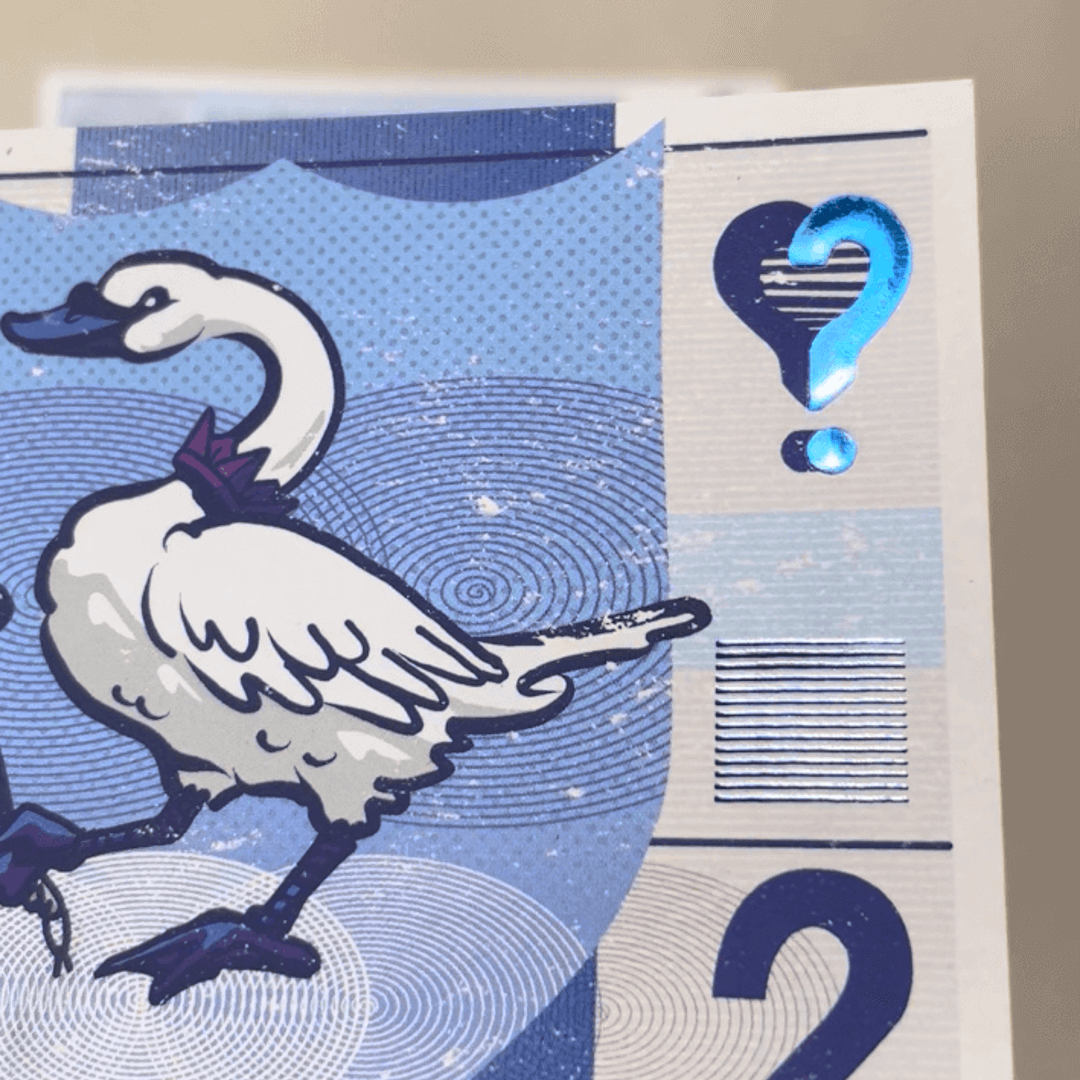 Flyer mit blauer Folienprägung