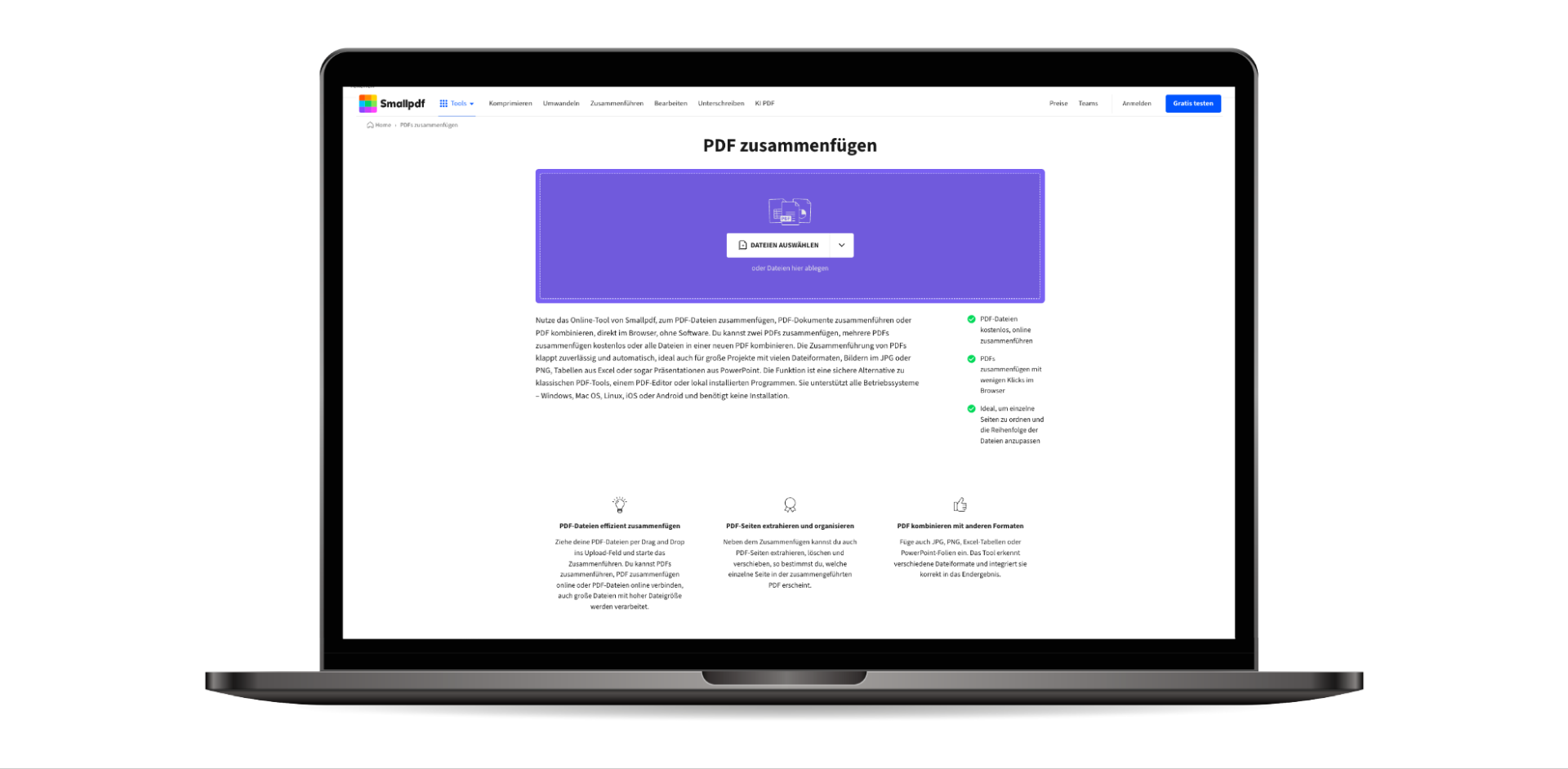 PDF zusammenführen mitSmall PDF