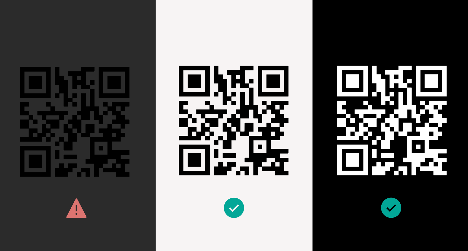 ausreichender Kontrast zwischen Hintergrund und QR-Code
