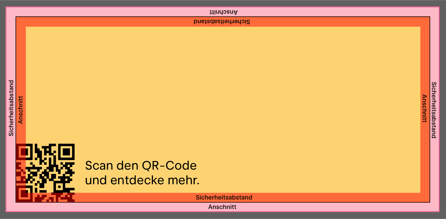 Achte auf QR-Code im Sicherheitsabstand