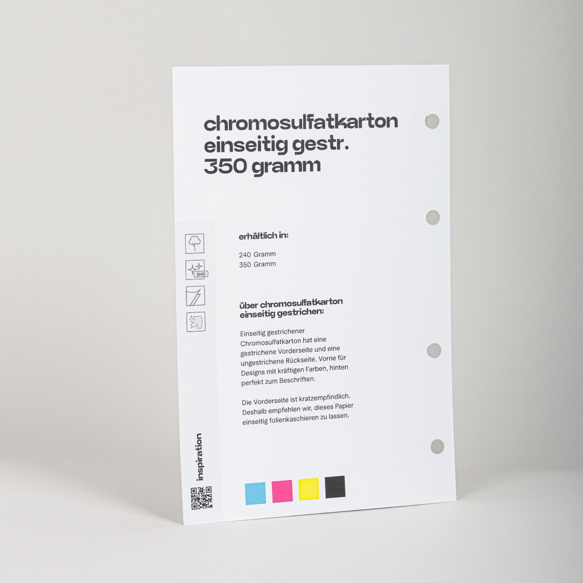 Papiersorte Chromosulfatkarton einseitig gestrichen