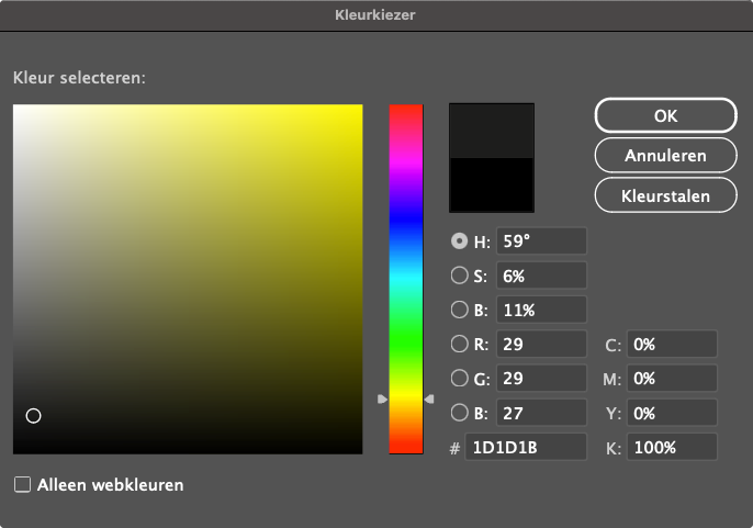 Aufbau tief schwarze Farbe