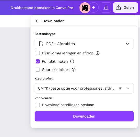 Druckdatei in Canva Pro erstellen