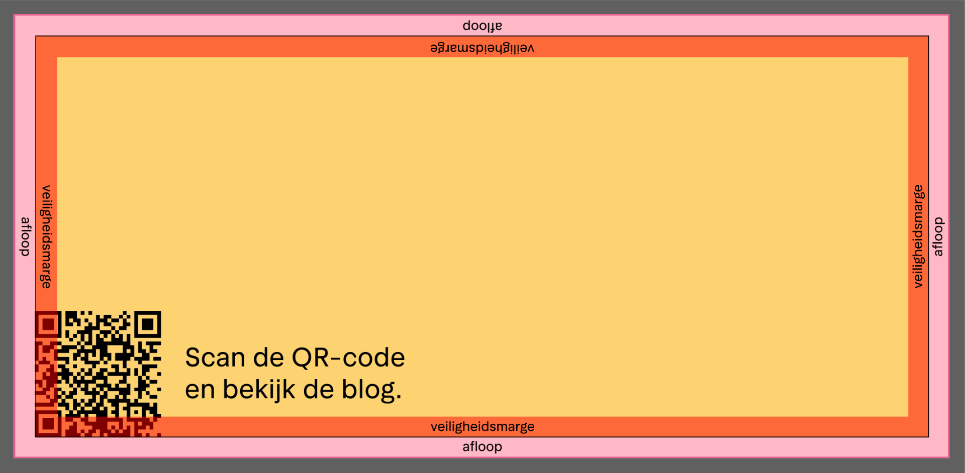 Achte auf QR-Code im Sicherheitsabstand