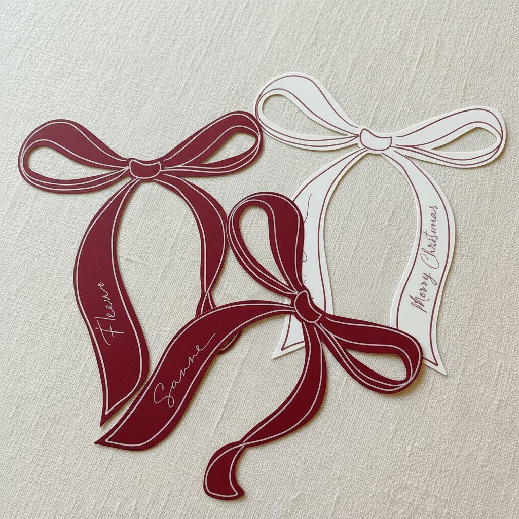 Weihnachtskarten mit Schleifen