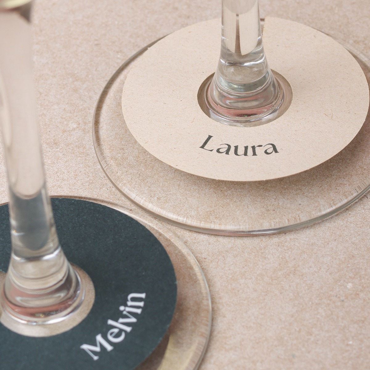 Namenskärtchen für Weingläser