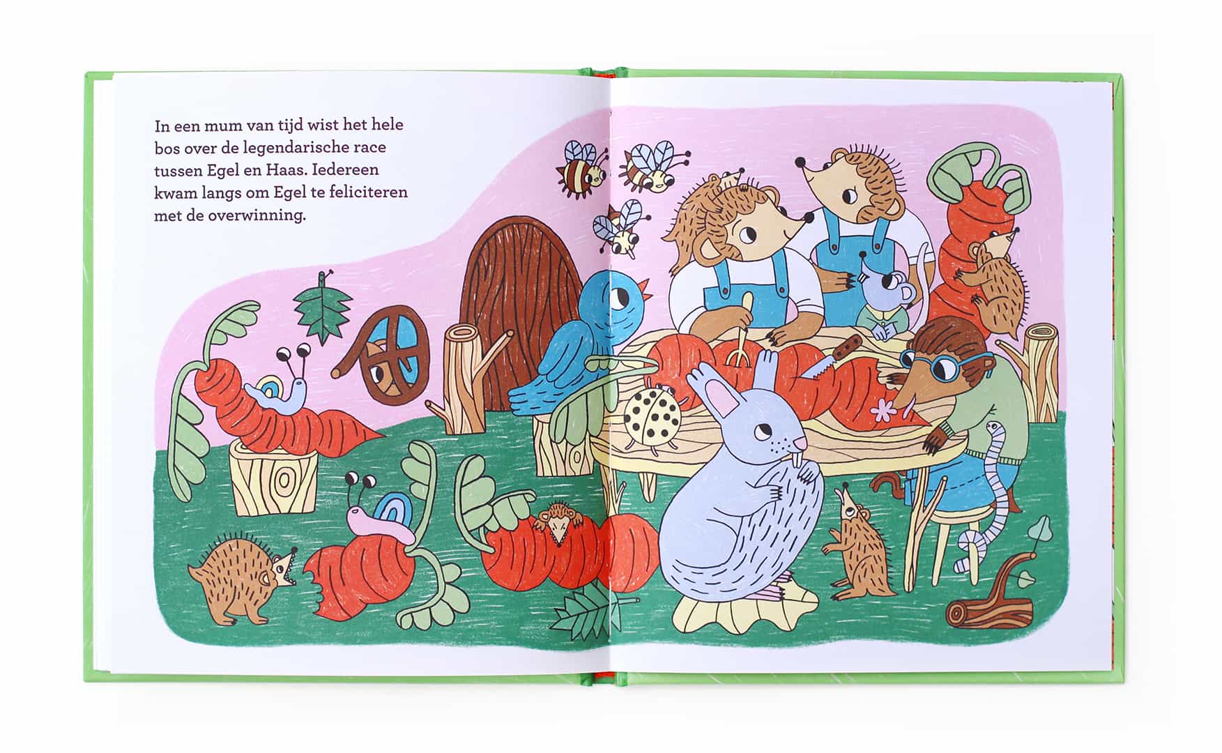 opengeslagen bladzijde geïllustreerd kinderboek