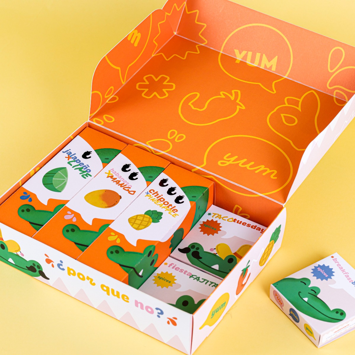 Innenseite einer orangen Verpackung